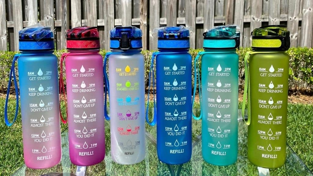 Sport Water Bottle with Motivational Markers