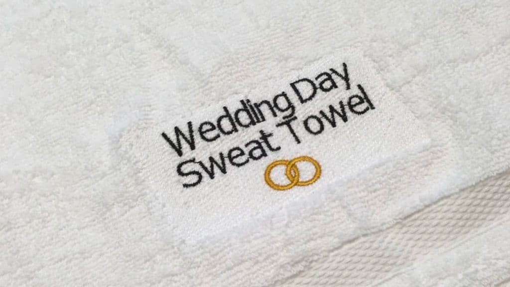 White Cotton Wedding Sweat Towel