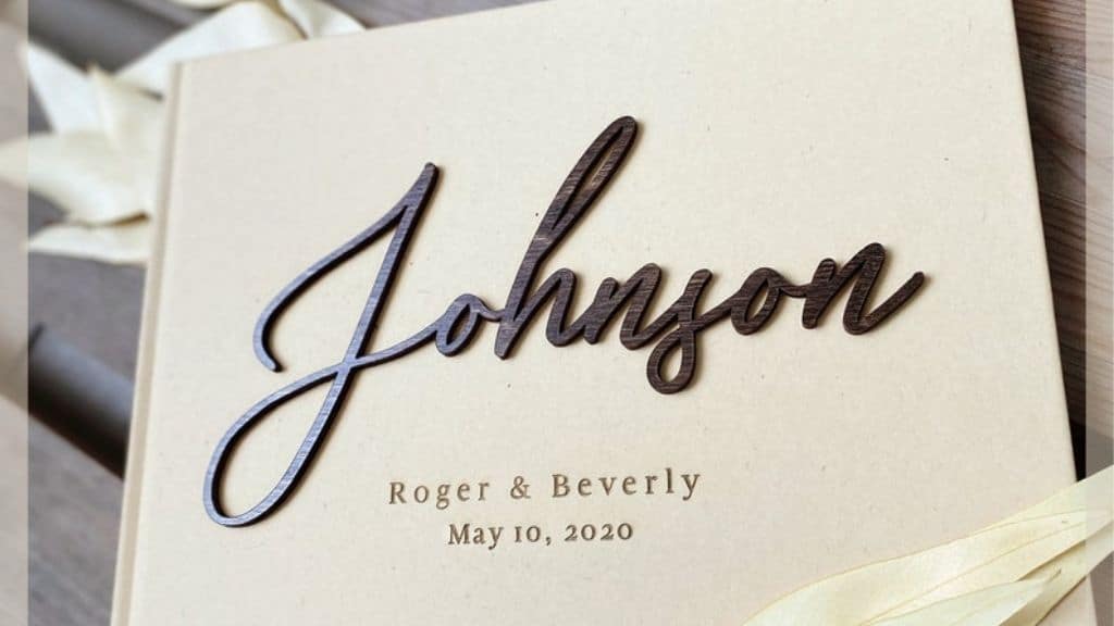Personalized Rustic Wood Wedding Guest Book