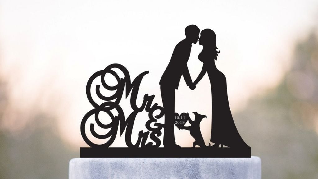 Custom Dog Wedding Cake Topper