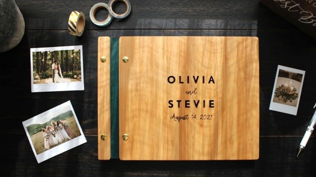 Wooden Bracketed Wedding Guest Book