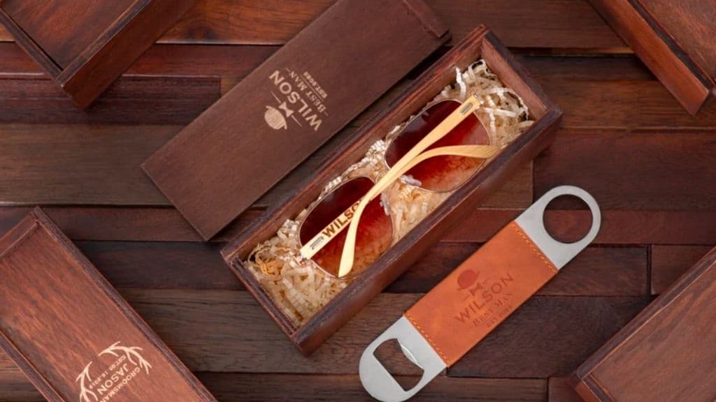 Personalized Wooden Sunglasses and Bottle Opener Set