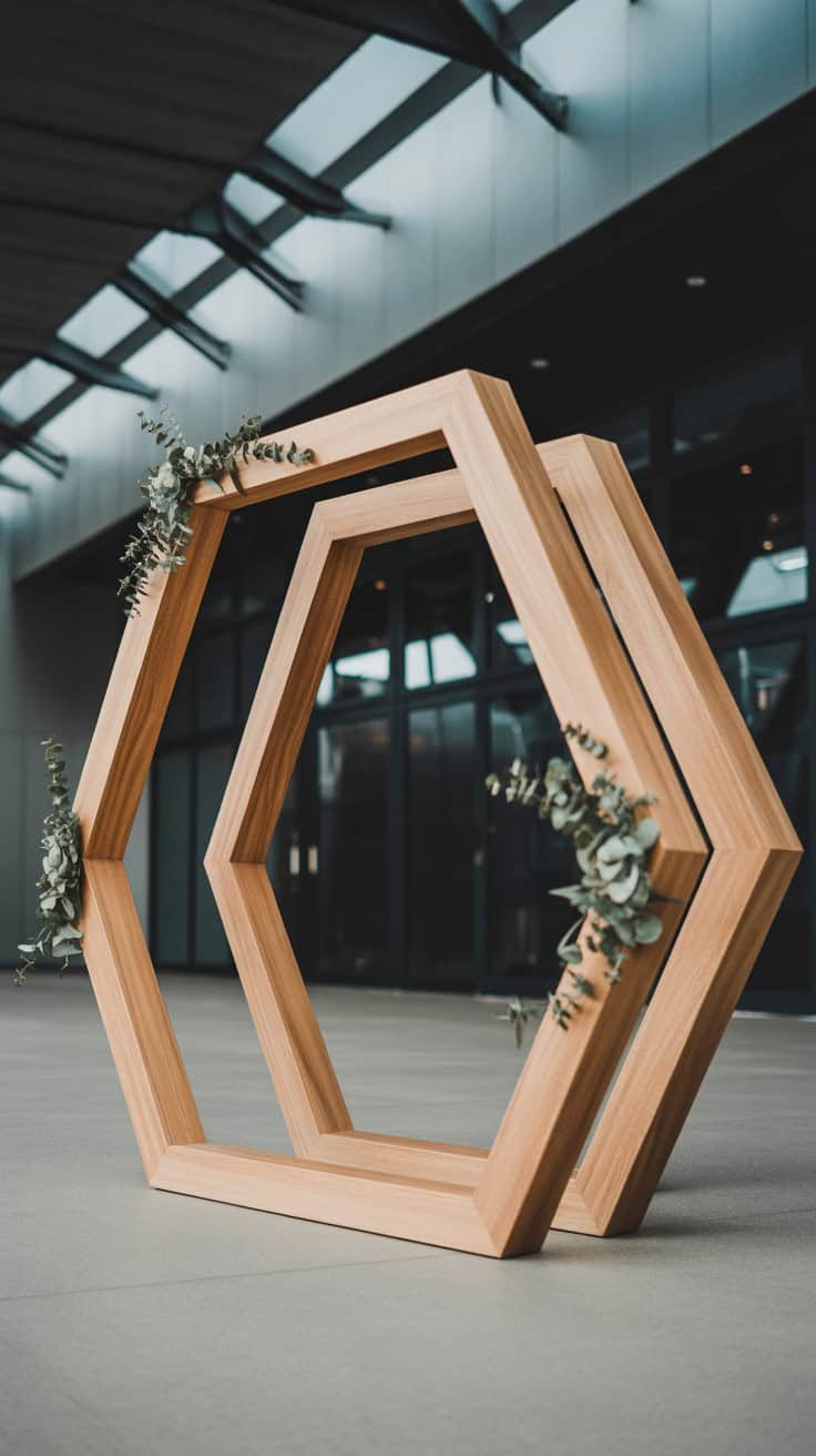 a photograph of a modern hexagonal