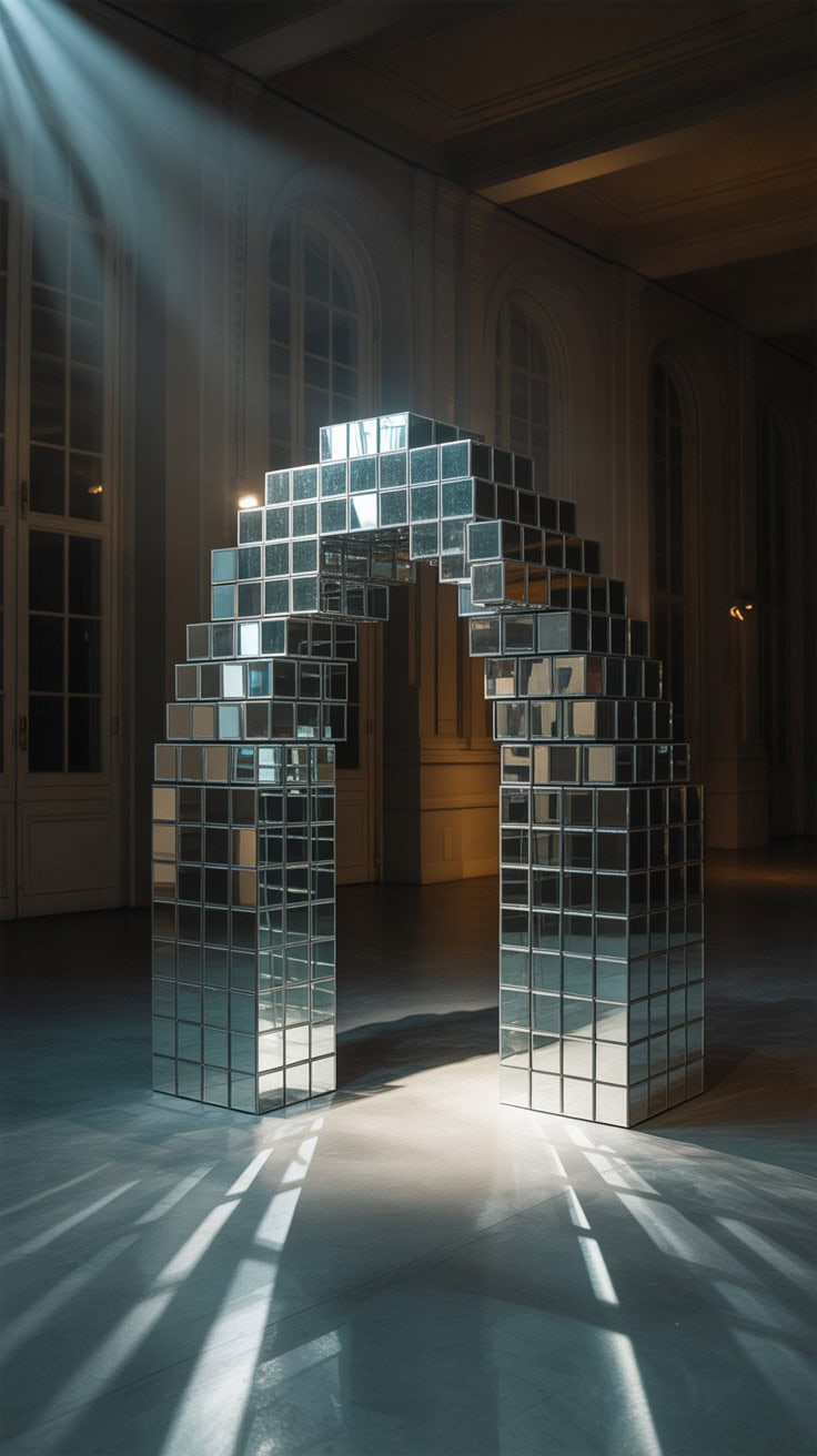 a photograph of a shimmering mirrored cu MbqeaGEfRUa28XhKtWROCw eQhnzmobTQ