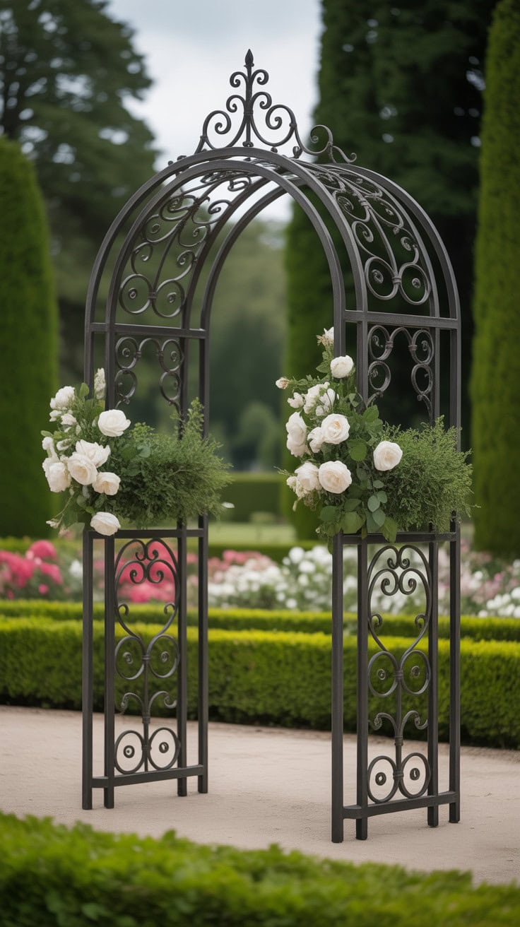 a photograph of an elegant double arch