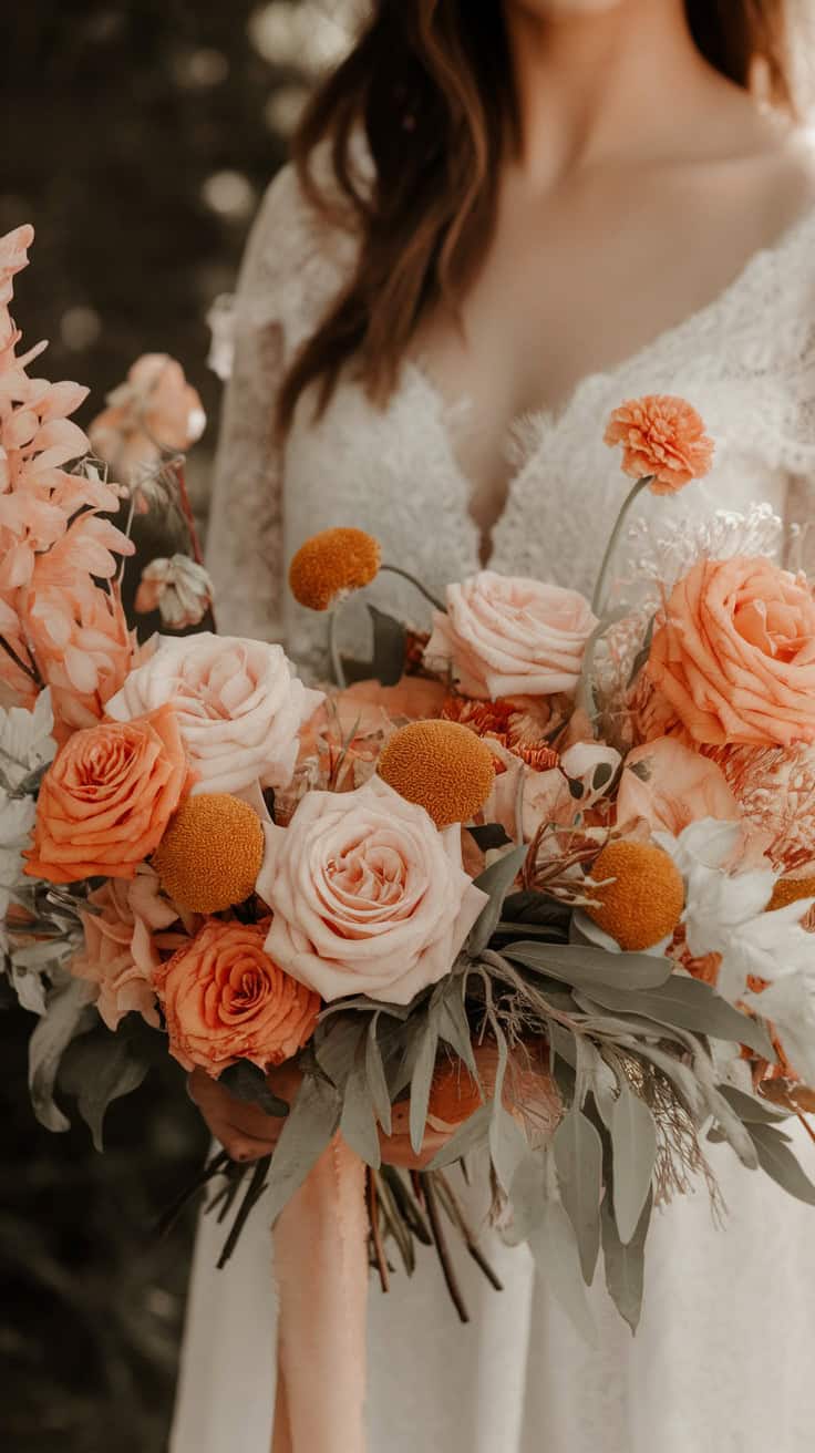 a photorealistic image of orange boho