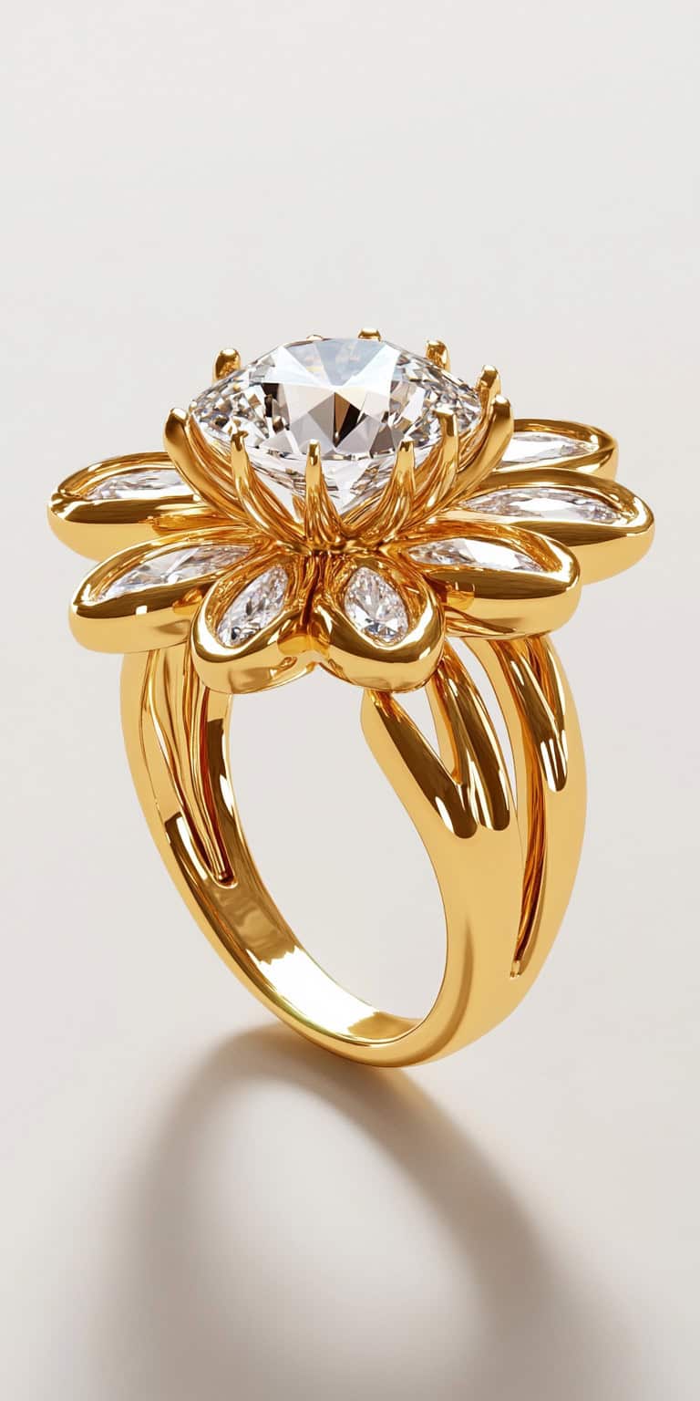 jakecain7 A photorealistic image of a 10K yellow gold zircon 63bc7d3d a70a 4988 88bd 281523b1f395 0