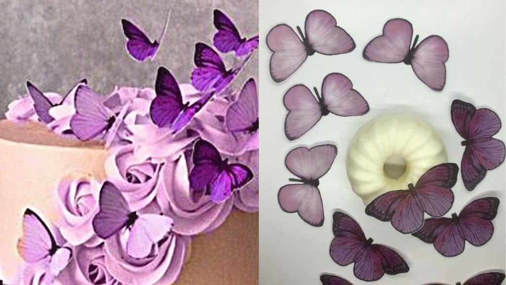 Lavender & Purple Edible Wafer Butterfly