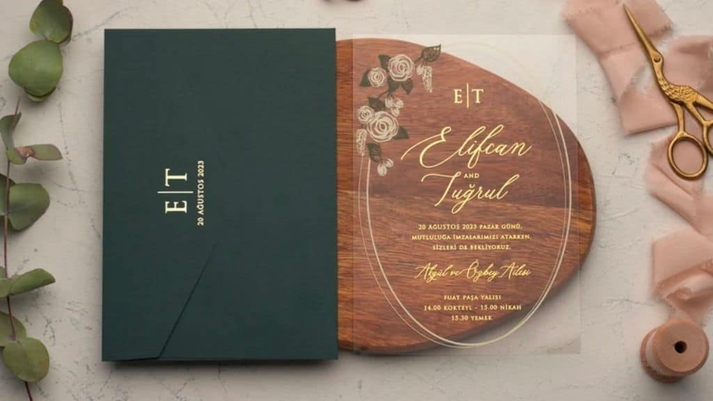 Elegant Clear Acrylic Wedding Invitation