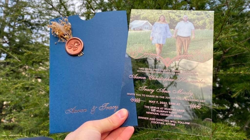 Acrylic Photo Wedding Invitation