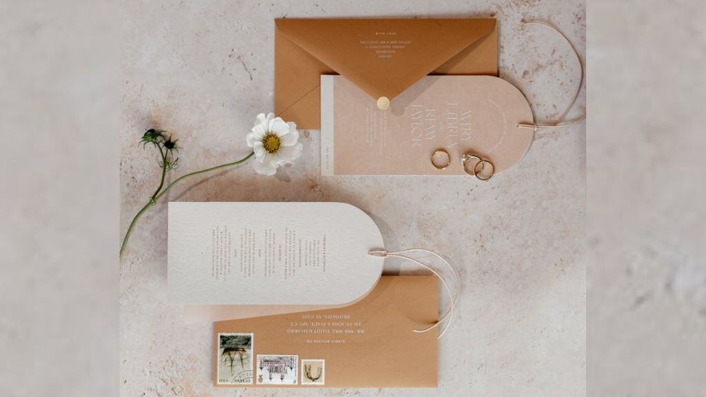 Arched Nude Vellum & Card Wedding Invitation
