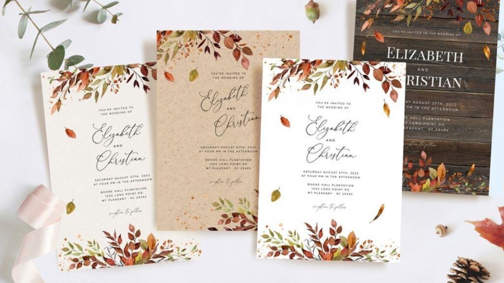 Rustic Fall Wedding Invitation Template