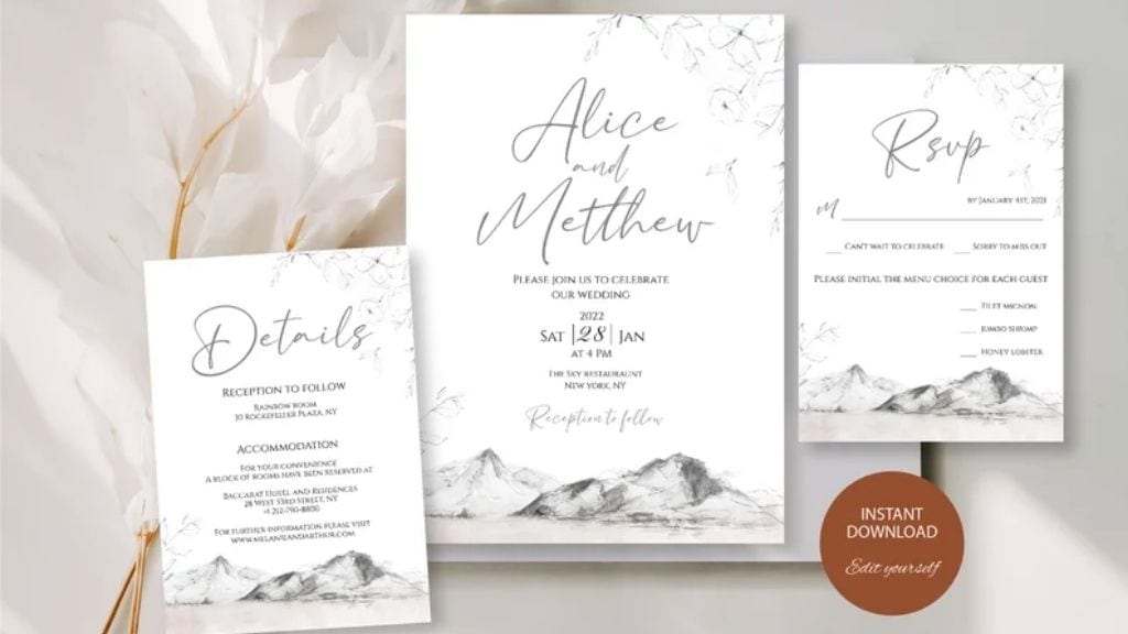 Mountain Landscape Wedding Bundle