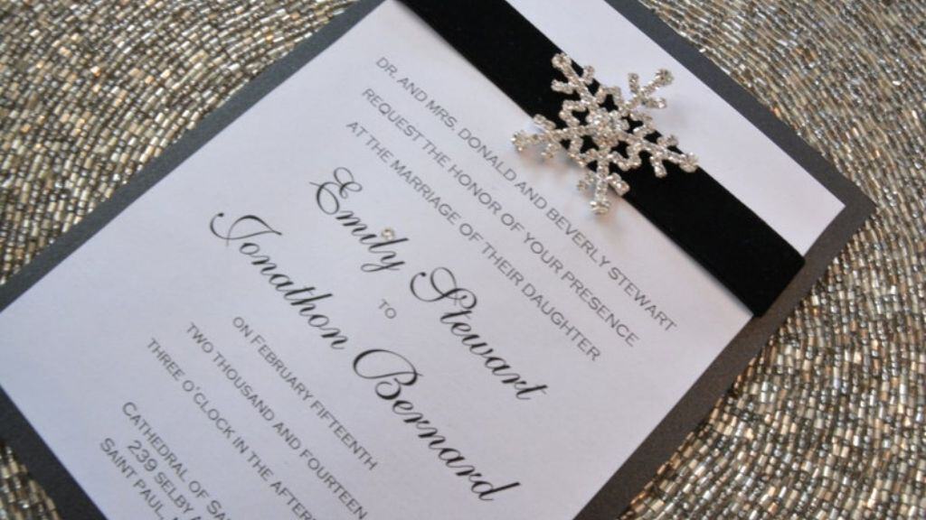 Black Tie Snowflake Wedding Invitation