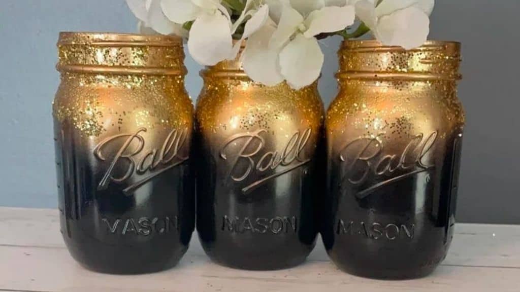 Black and Gold Sealed Mason Jars
