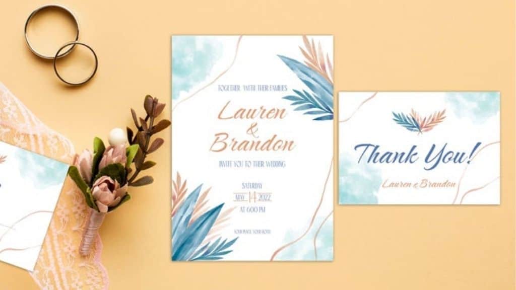 Modern Watercolor Wedding Invitation