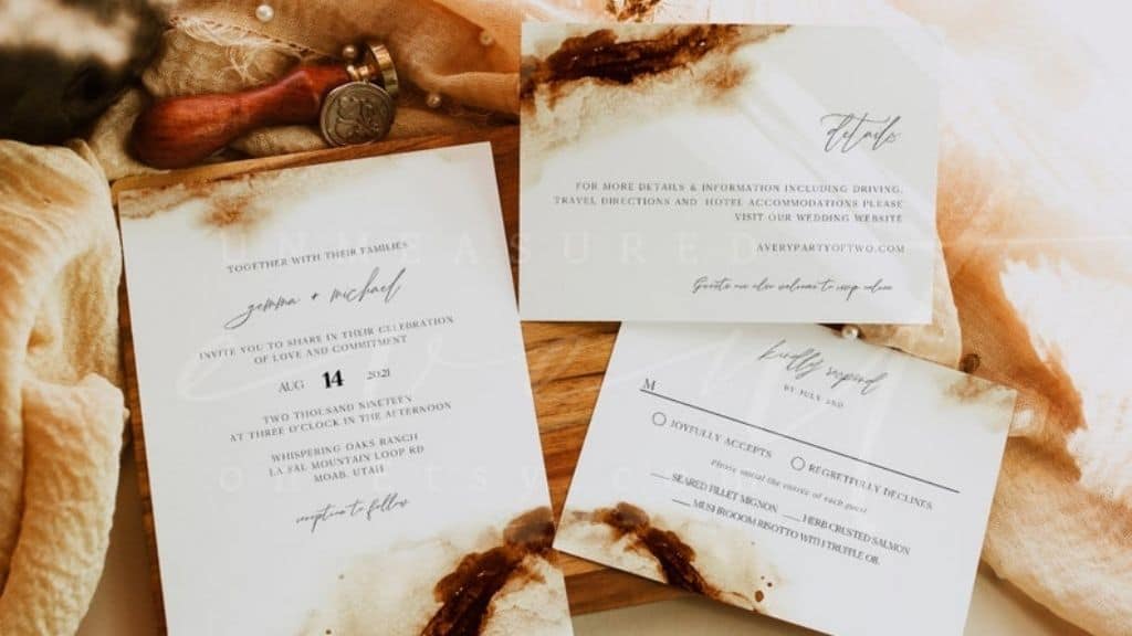Teracotta Bohemian Wedding Invitation Template