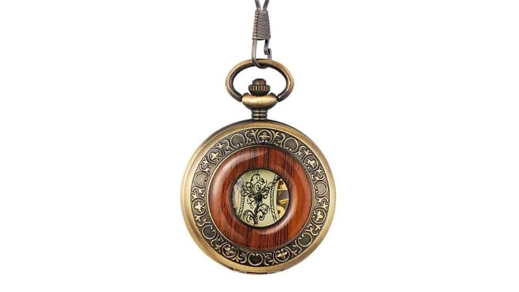 Bronze and Wood Pocket Watch