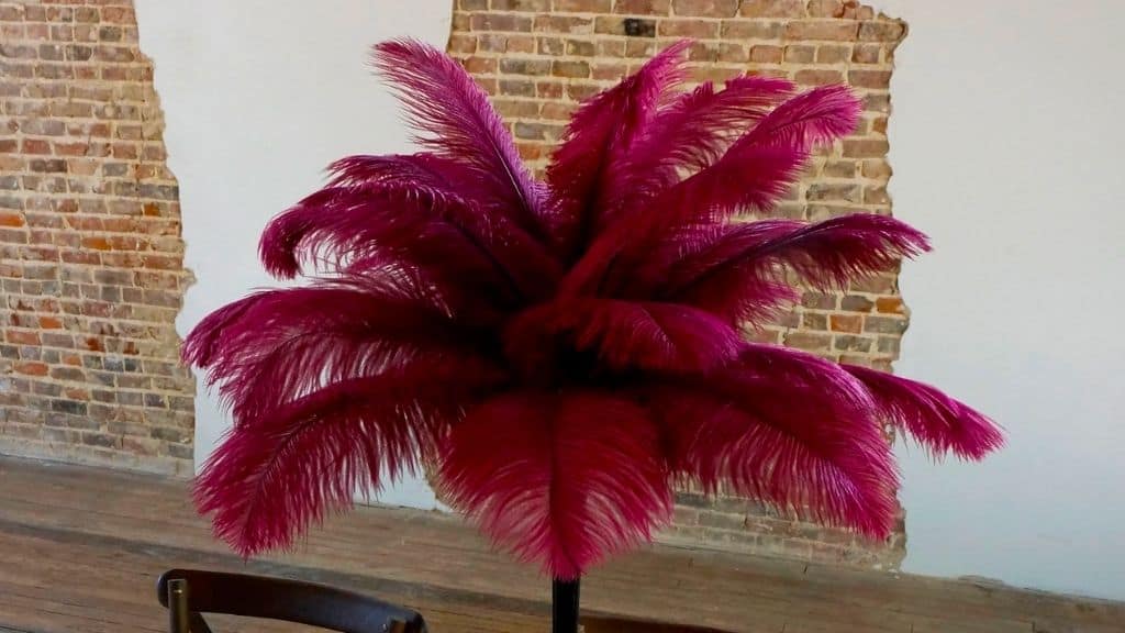 Burgundy Feather Centerpiece