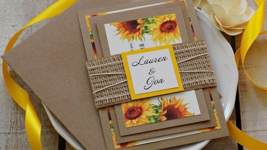 Rustic Sunflower Wedding Invitation Suite