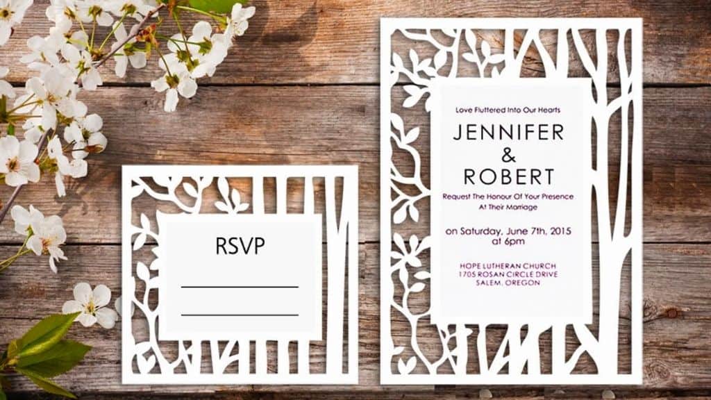 Cameo Style Wedding Invitation SVG Template