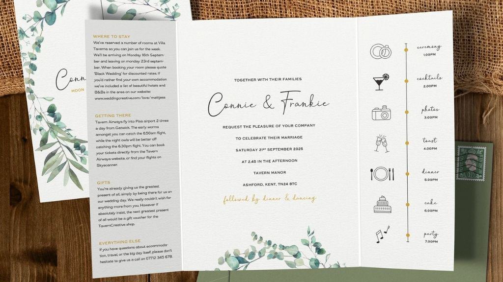 Olive Gatefold Wedding Invitation