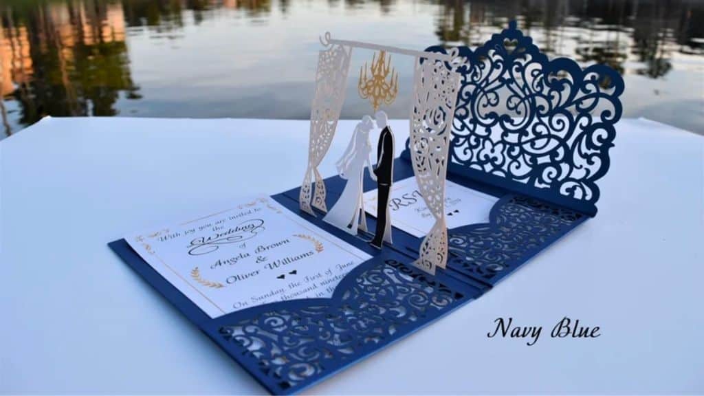Pop-Up Wedding Invitation Chandelier Design