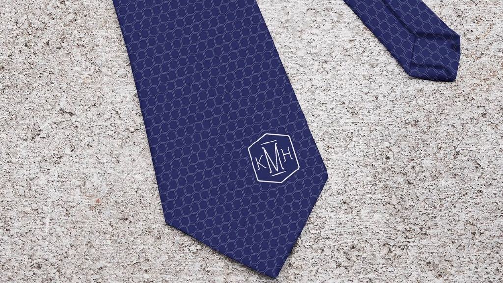 Monogram Personalized Men's Tie