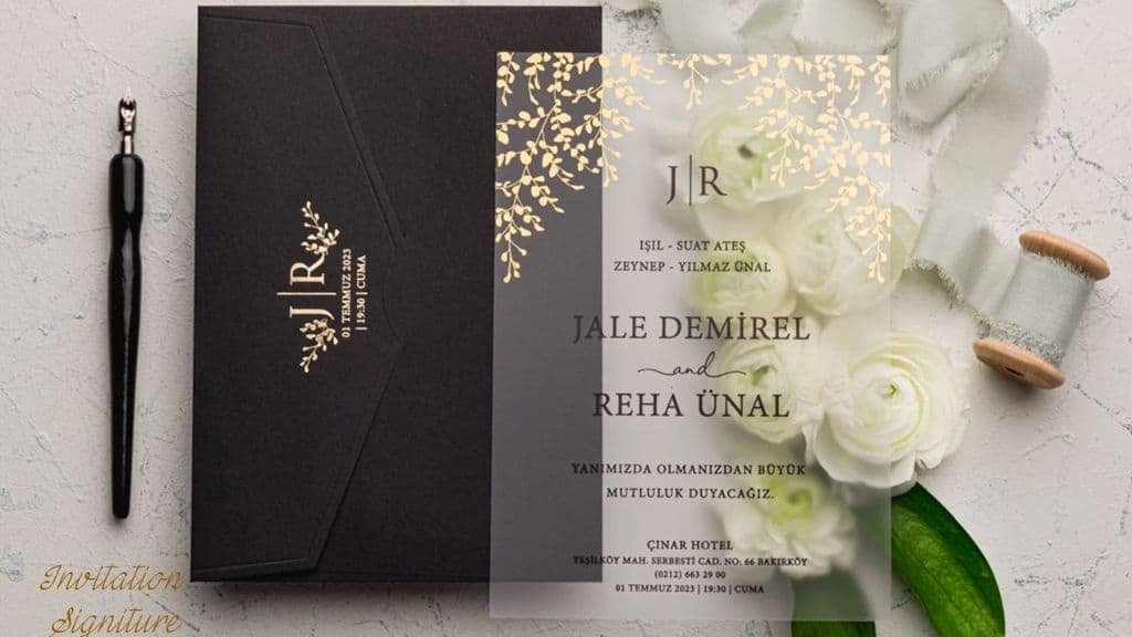 Acrylic Gold Wedding Invitations