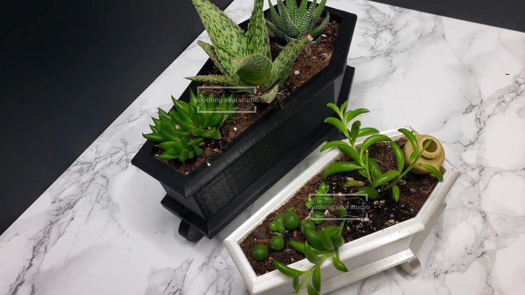 Coffin Mini Planter with Interlocking Stand