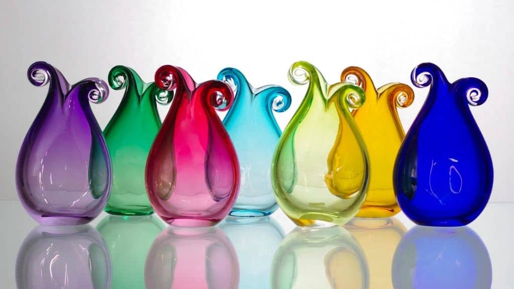 Handblown Glass Curly Vase