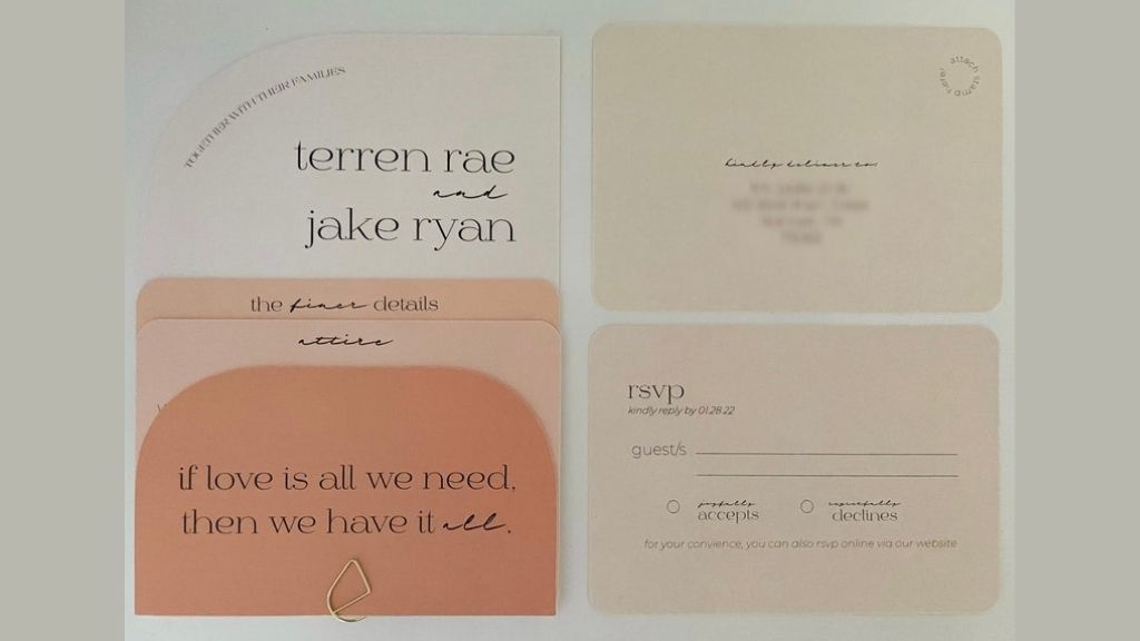 Contemporary Shape Wedding Invitation Suite