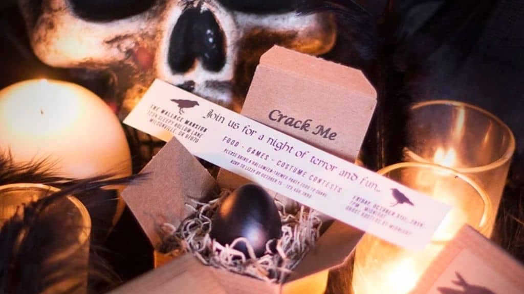 Raven Egg Gothic Halloween Invitation