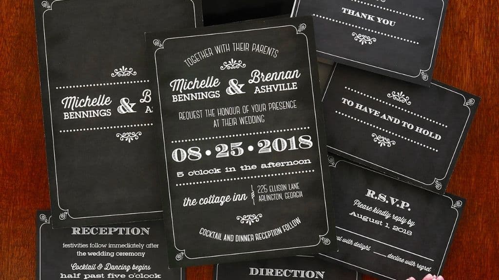 Tarryn Chalkboard Wedding Invitation Suite