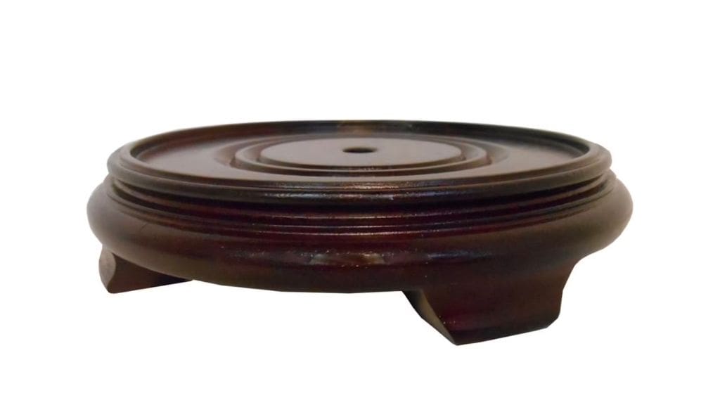 Dark Red Mahogany Wooden Vase Stand