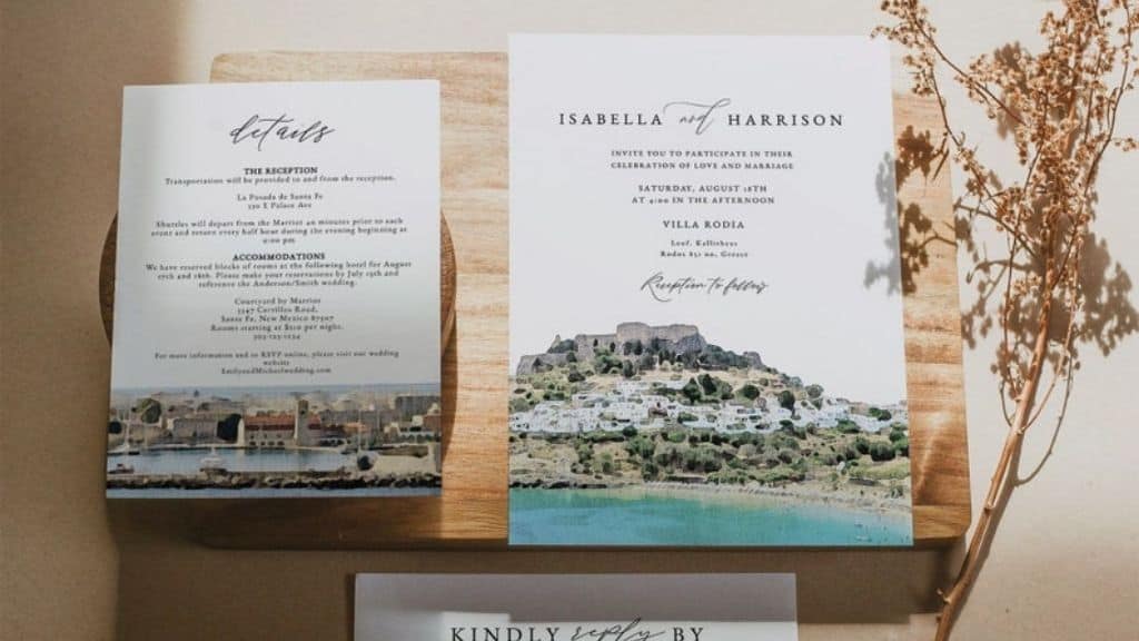 Greece Wedding Invitation Template