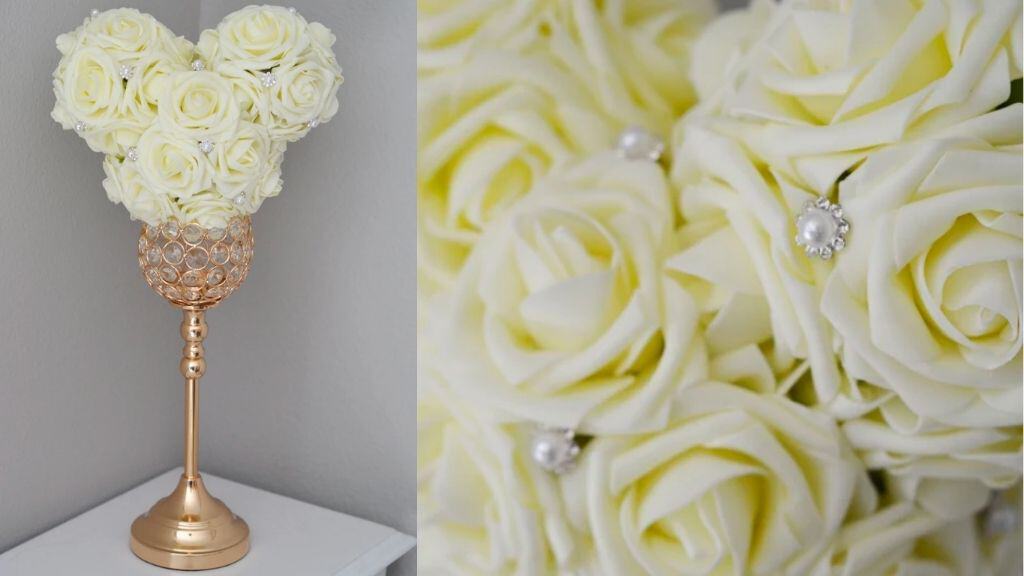 Wedding Centerpiece with Pearl Brooch
