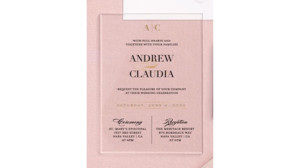 Rose Gold Clear Acrylic Wedding Invitations