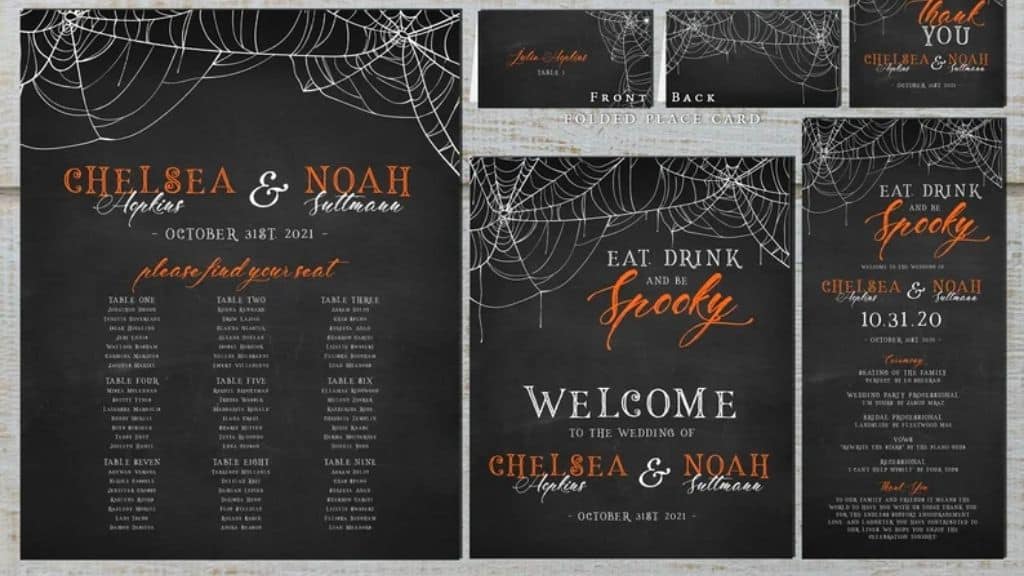 Eat, Drink and Be Spooky Halloween Wedding Invite
