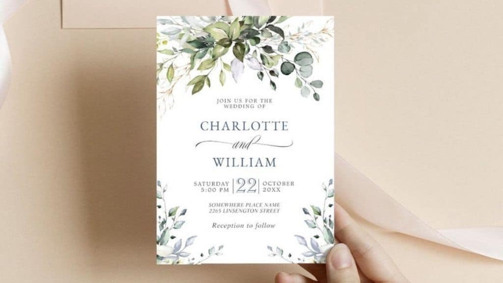 Elegant Eucalyptus Greenery Wedding Invitation