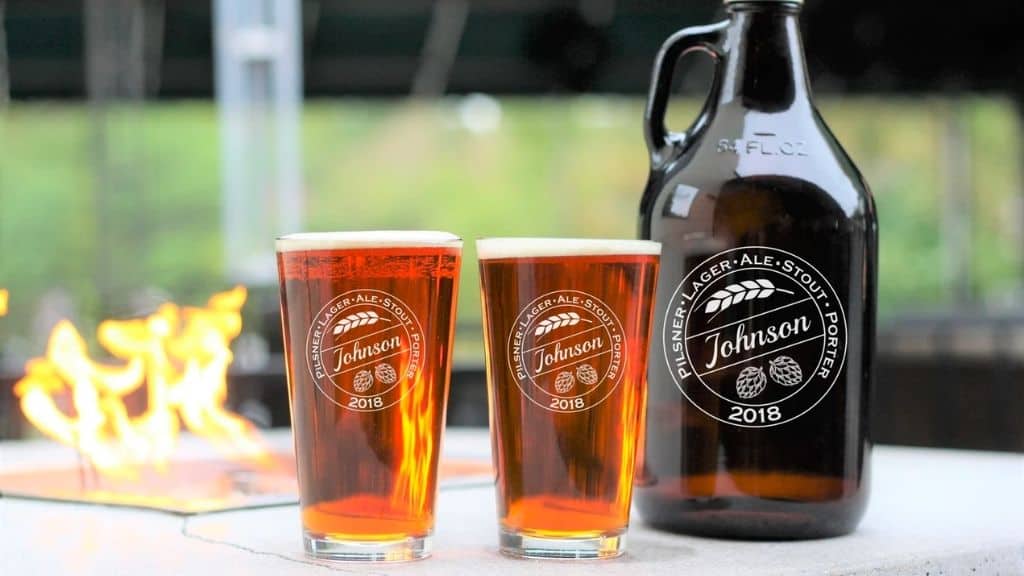 Personalized 64 oz Glass Beer Growler
