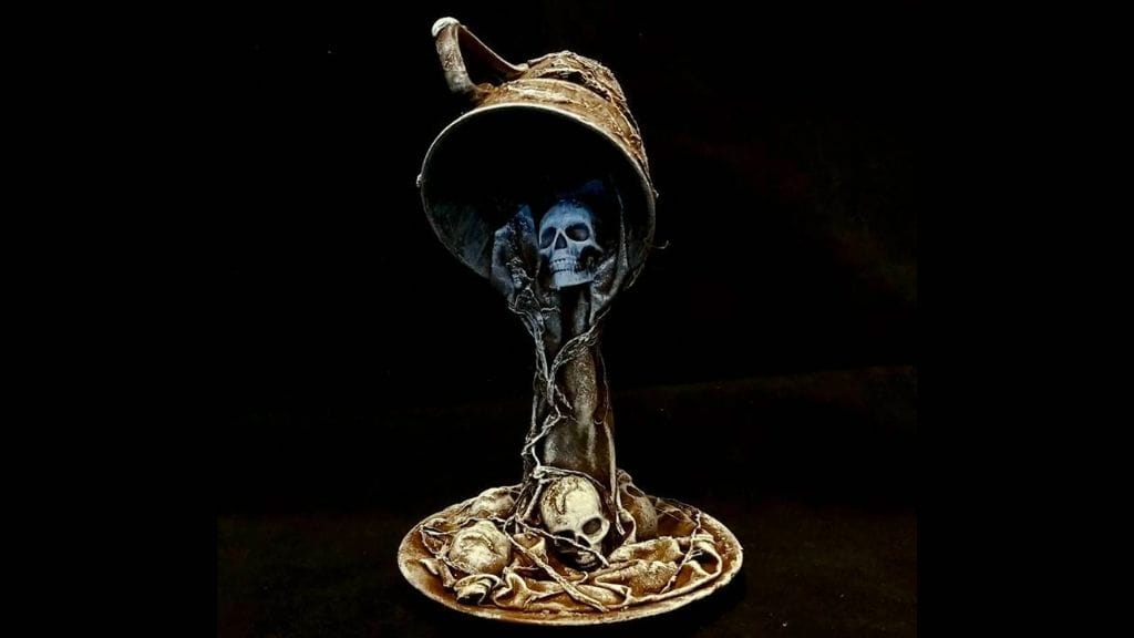 Gothic Floating Teacup Sculpture