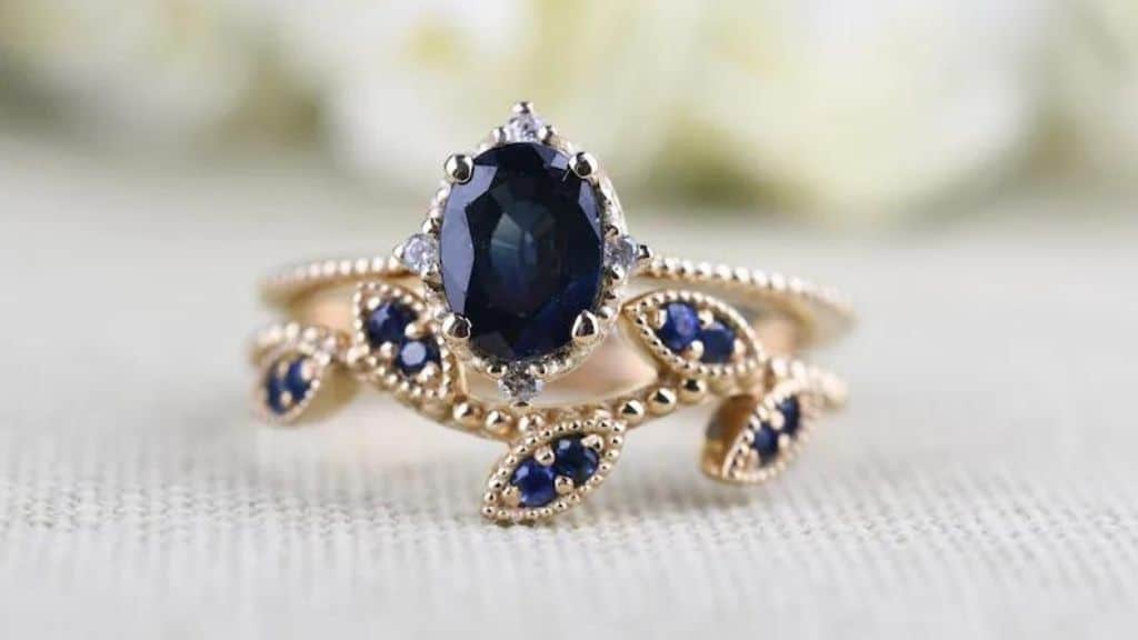 Blue Sapphire Vintage Engagement Ring