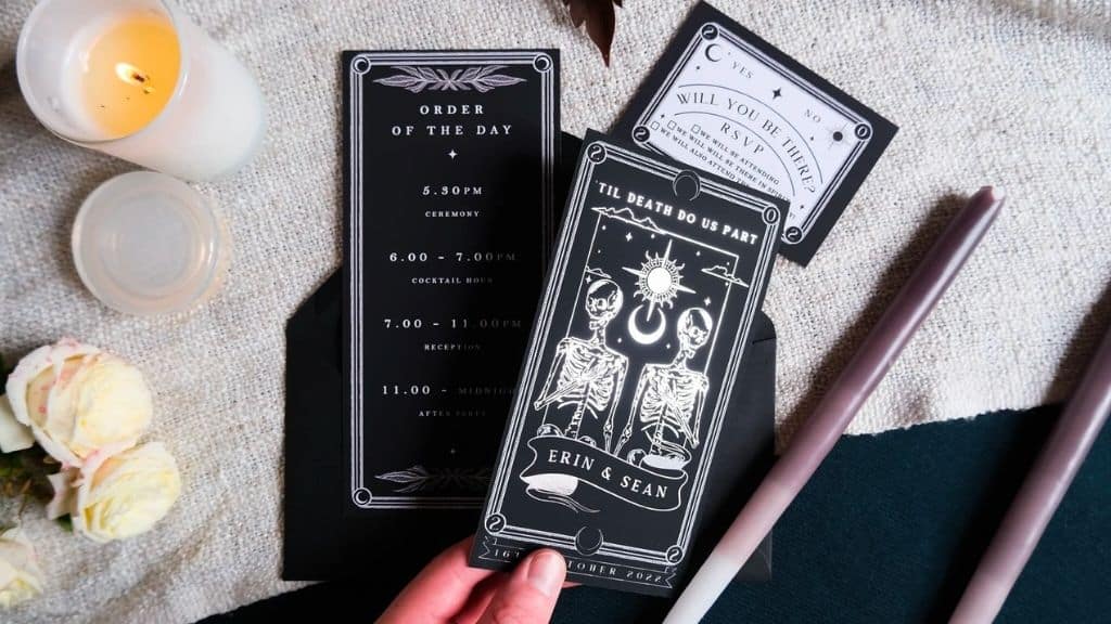 Unique Foiled Tarot Card Invitations