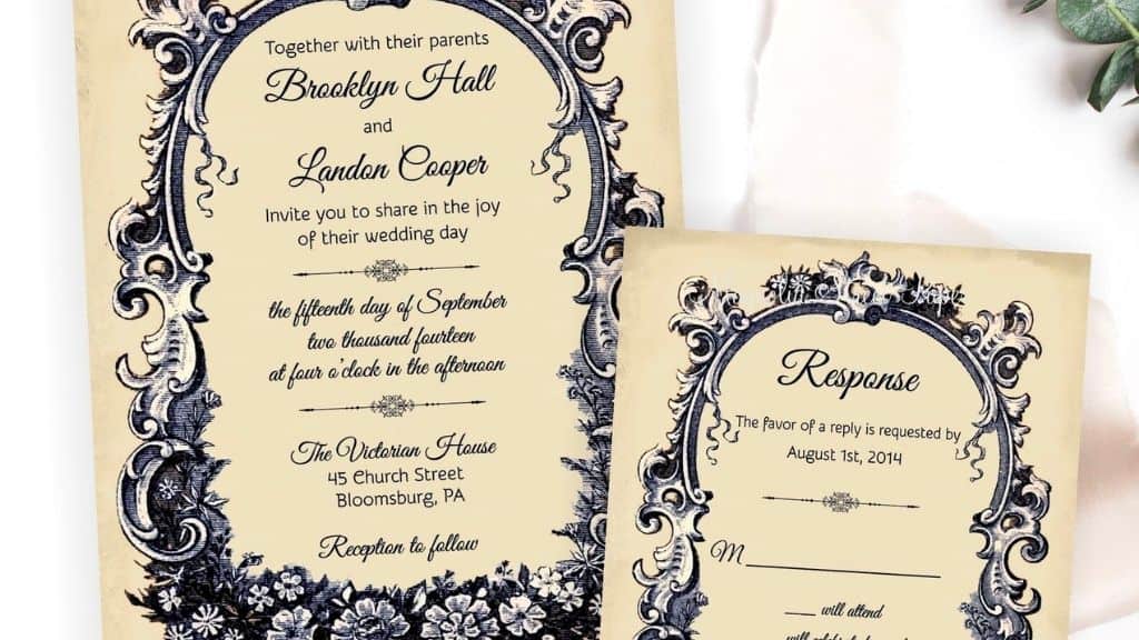 French Vintage Wedding Invitation