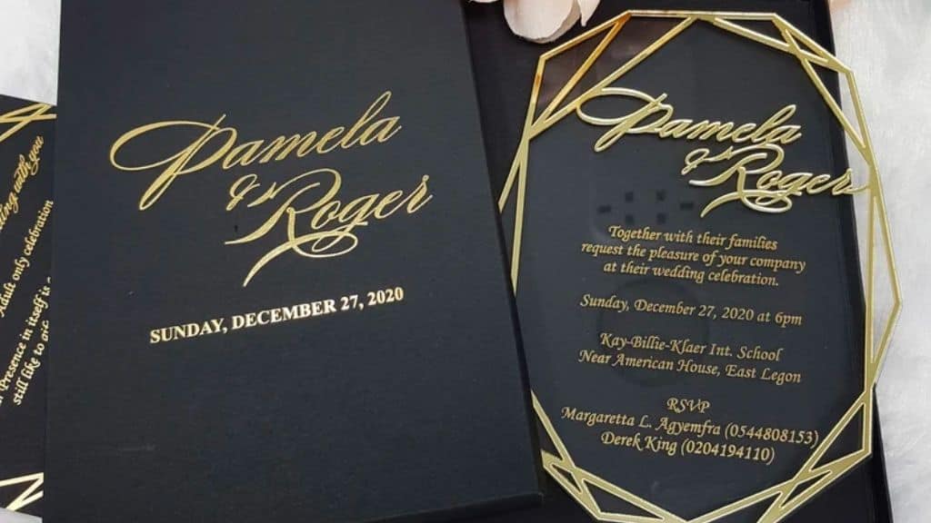 Clear Acrylic Geometric Wedding Invitations