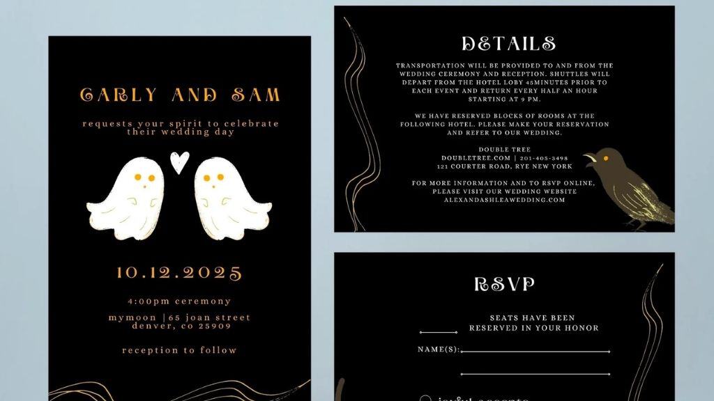 Ghost Bride and Groom Wedding Invitation