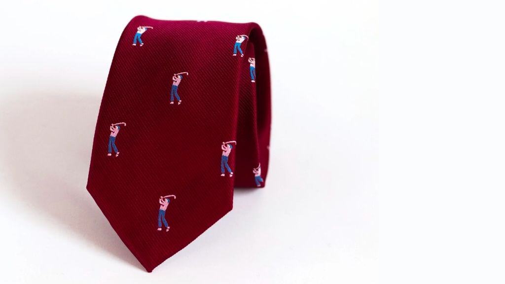 Golf Themed Stain-Resistant Men's Tie