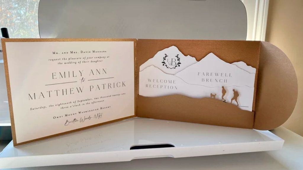Mountain Wedding Invitation Suite SVG
