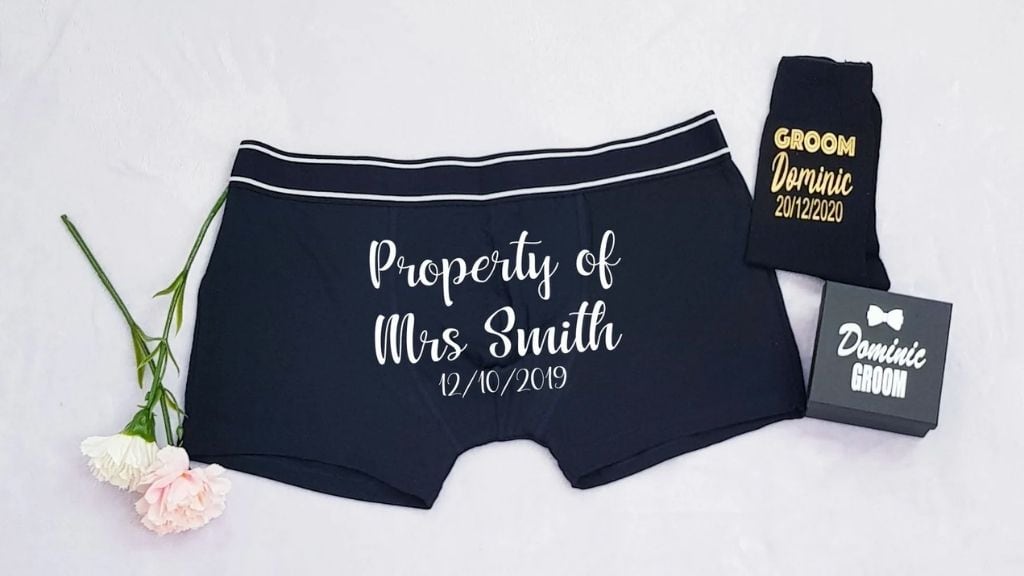 Personalised Groom Boxers and Socks Set